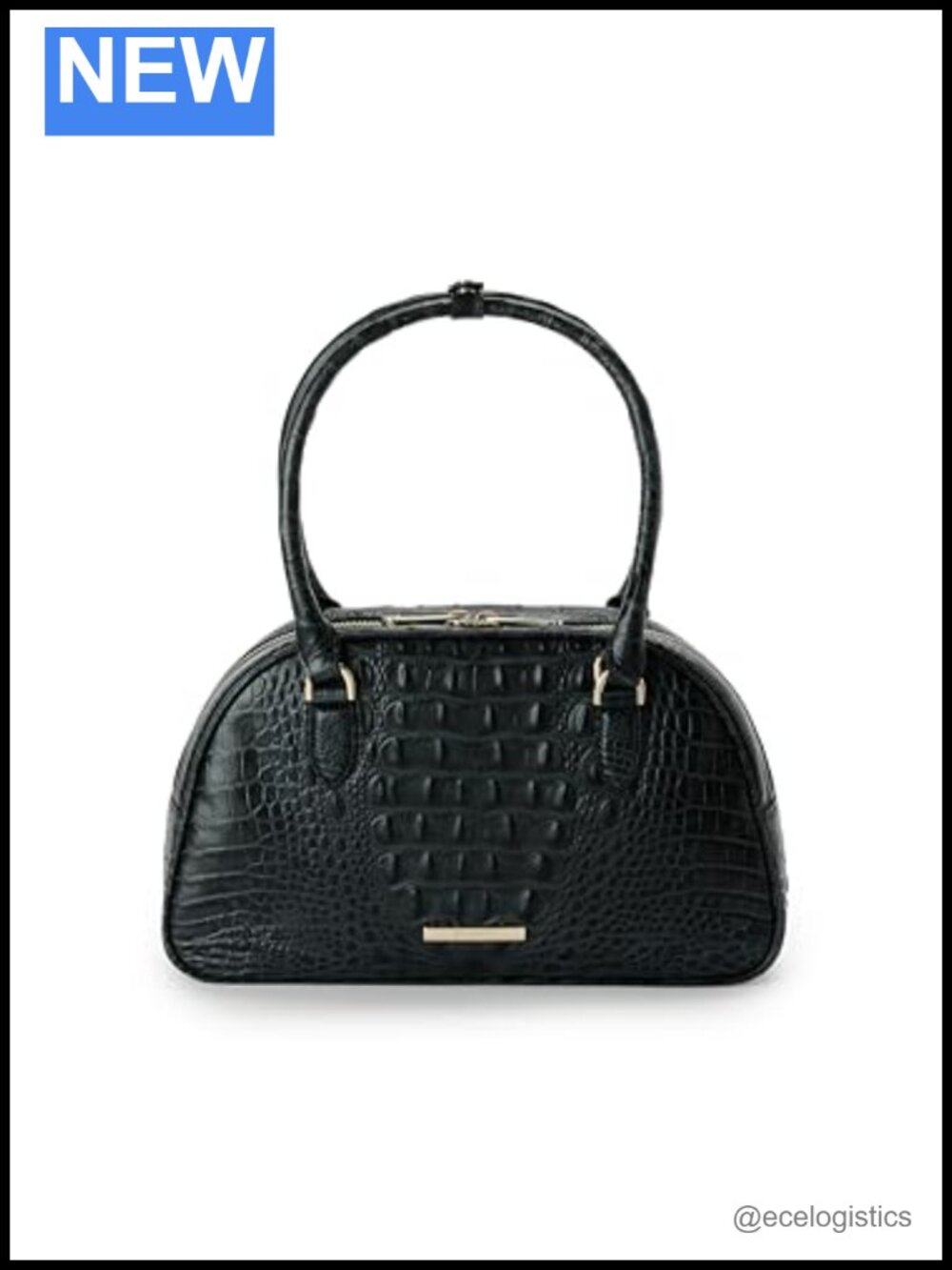 Luxury Leather Dome Satchel Handbag Crossbody with Top Handle, Adjustable